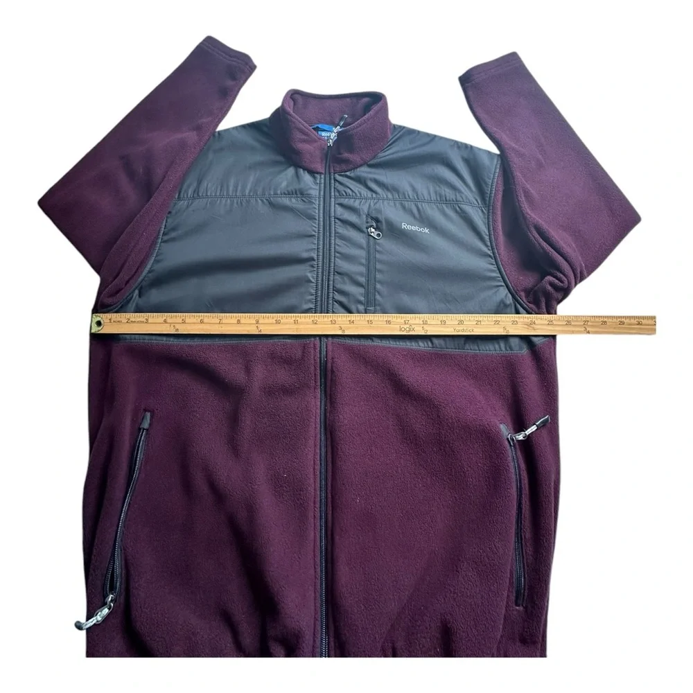 Fleece‎ Zip Up  Burgundy/Gray Jacket Size X-Large Youth